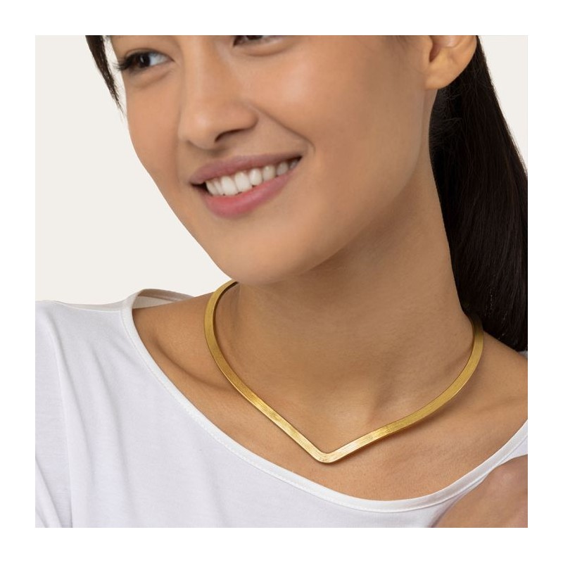 COLLANA SOTTILE A V RIGIDA A GIROCOLLO - VESTOPAZZO DD00009 COLLANA SOTTILE A V RIGIDA A GIROCOLLO - VESTOPAZZO DD00009