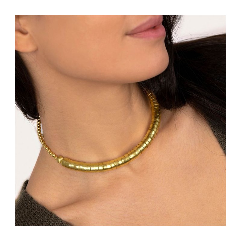 COLLANA A MOLLA MORBIDA MODELLO SNAKE IN OTTONE - VESTOPAZZO DD00030 1 COLLANA A MOLLA MORBIDA MODELLO SNAKE IN OTTONE - VESTOPAZZO DD00030 1