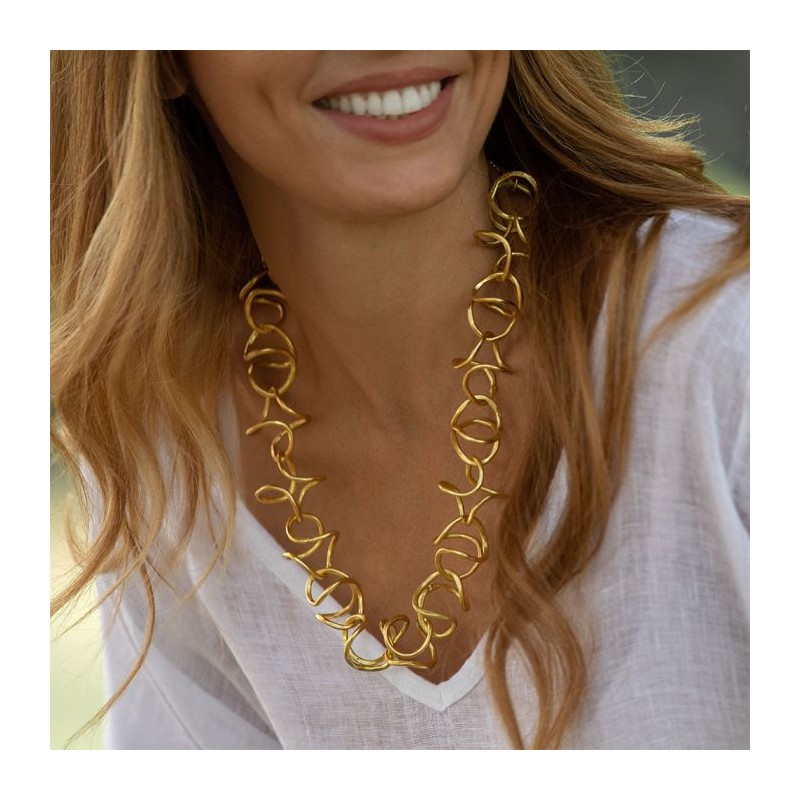 COLLANA CURVE IN OTTONE - VESTOPAZZO DD01017 COLLANA CURVE IN OTTONE - VESTOPAZZO DD01017