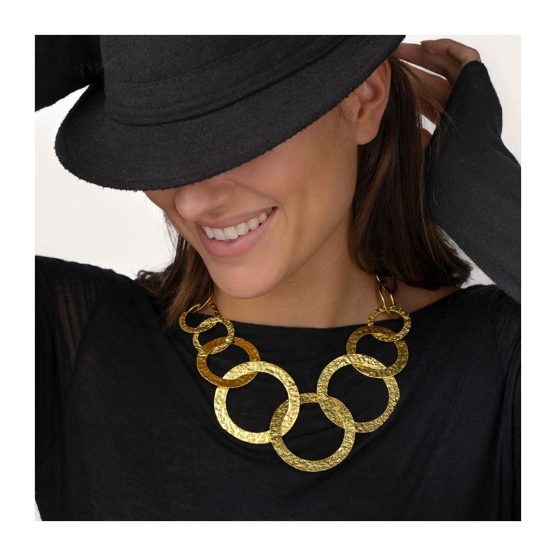COLLANA MULTI CERCHI PIATTI IN OTTONE - VESTOPAZZO DD01034 COLLANA MULTI CERCHI PIATTI IN OTTONE - VESTOPAZZO DD01034