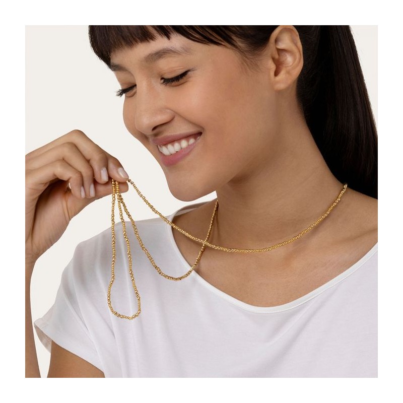 COLLANA LUNGA CON PICCOLE SFERE IN OTTONE - VESTOPAZZO DD04047 COLLANA LUNGA CON PICCOLE SFERE IN OTTONE - VESTOPAZZO DD04047