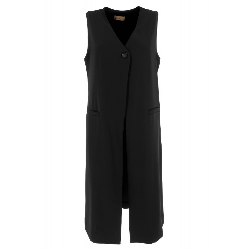 CVPE202529SMNE MAXI GILET ZOE NERO - KARAKORUM CVPE202529SMNE MAXI GILET ZOE NERO - KARAKORUM