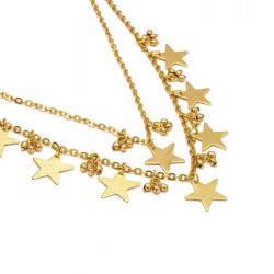 COLLANA 2 FILI STELLE IN OTTONE - VESTOPAZZO DD04050 3