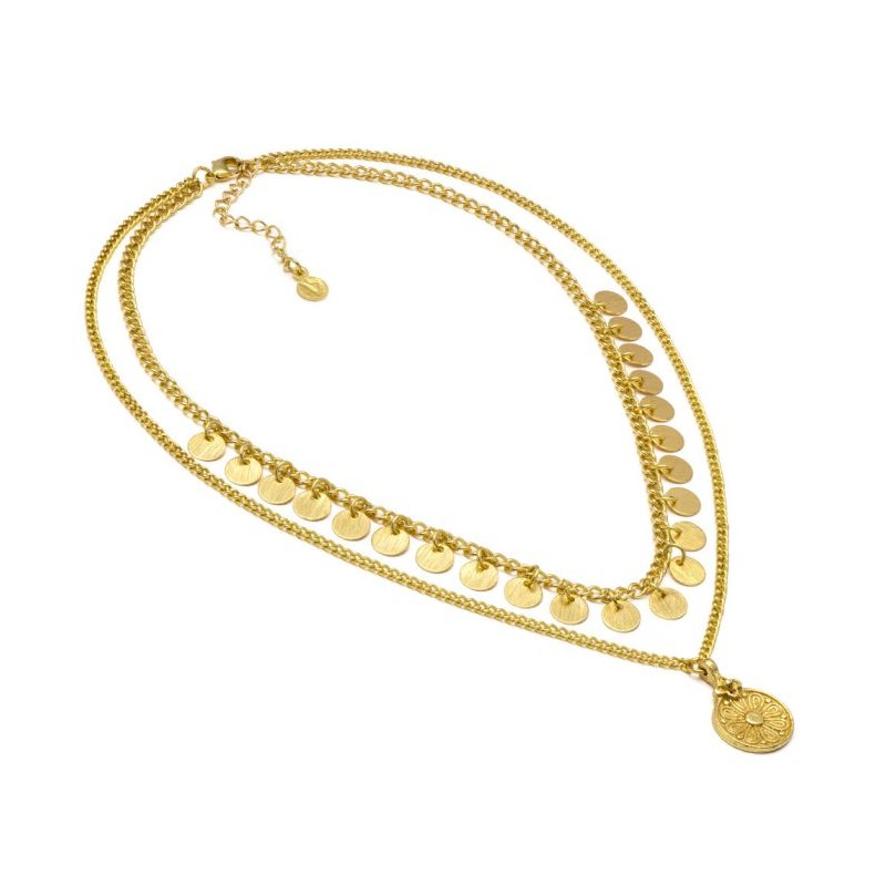 COLLANA 2 FILI MONETE IN OTTONE - VESTOPAZZO DD04051 COLLANA 2 FILI MONETE IN OTTONE - VESTOPAZZO DD04051