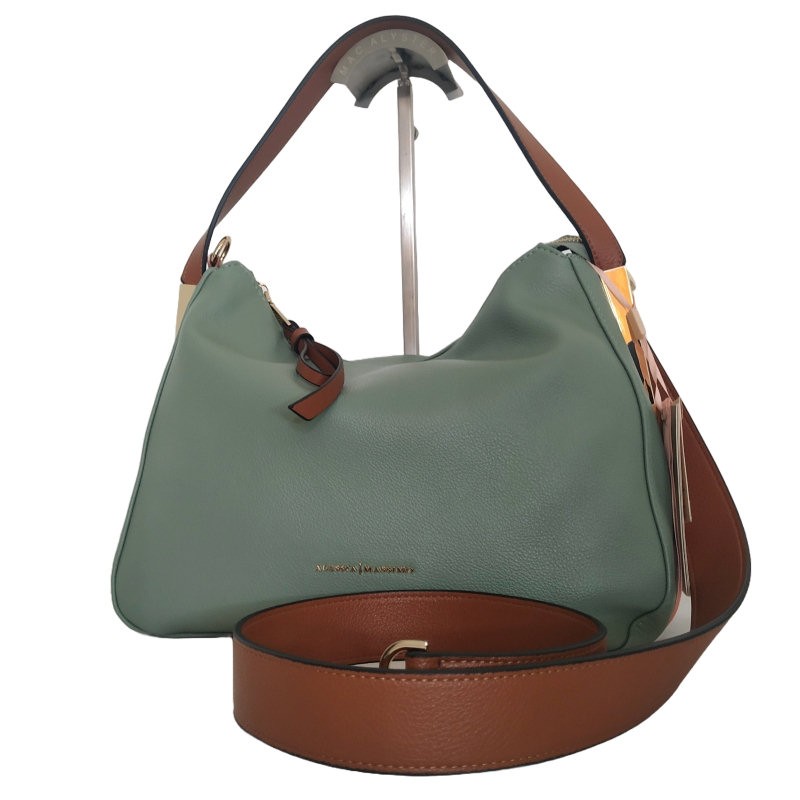 Borsa Donna Hobo Verde Versatilità ed Eleganza - Alessia Massimo 1740_D frontale Borsa Donna Hobo Verde Versatilità ed Eleganza - Alessia Massimo 1740_D frontale