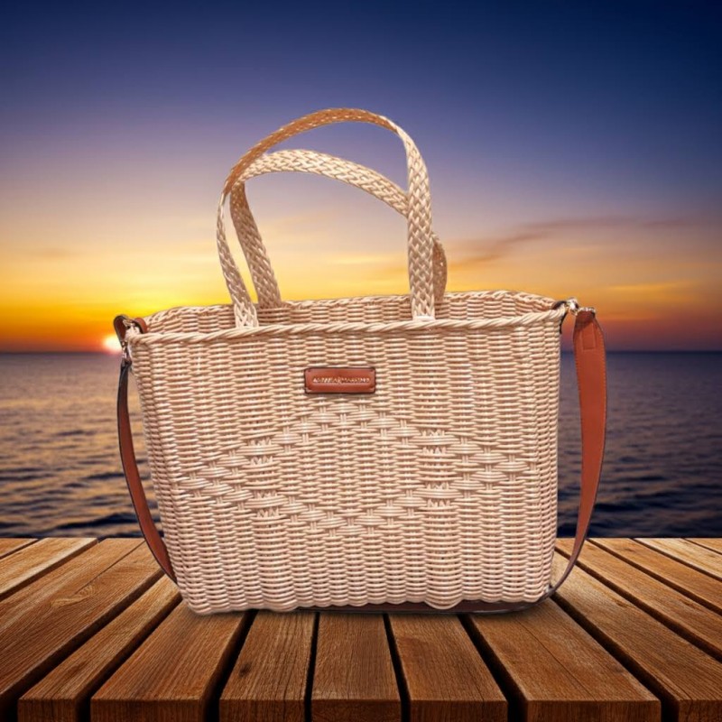 Borsa Shopper beige Intrecciata ALESSIA MASSIMO Style 8114 con Tracolla – Elegante e Capiente Borsa Shopper beige Intrecciata ALESSIA MASSIMO Style 8114 con Tracolla – Elegante e Capiente