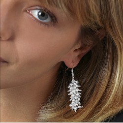 ORECCHINI GRAPPOLO DI SFERE MOGRA PLACCATO IN ARGENTO - VESTOPAZZO DD16087